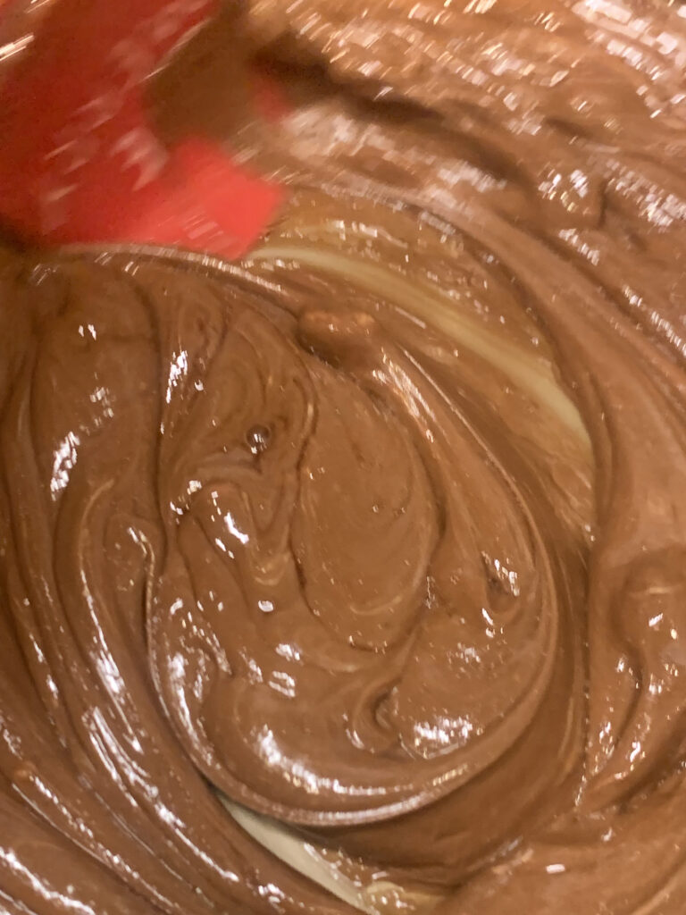 Fully melted chocolate and butter