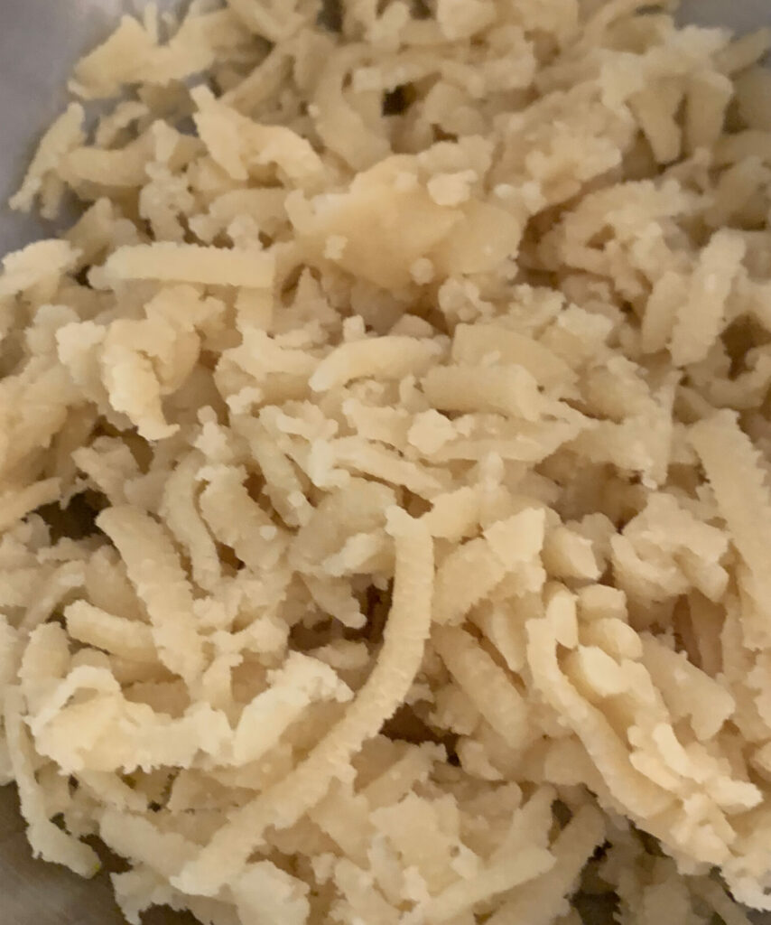 Grated almond paste