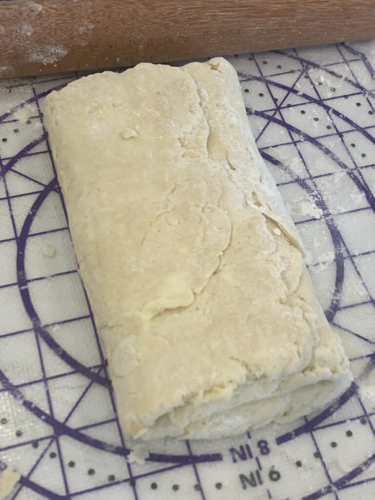 Dough folded for puff pastry