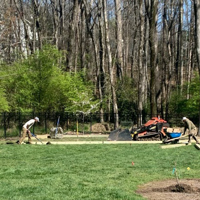 Garden makeover starts today!  First up a natural play area for the grands. The rock in the left corner is just the beginning. Stay tuned! #naturalplayground #charlottegardening #awomancooks 
.
.
.
.
#gardenmakeover #grasstogarden #growingthings #playgrounds #ashevillefoodieincharlotte #ashevillefoodie #lifeincharlotte
